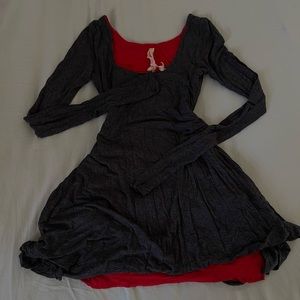 layered long sleeve dress